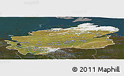 Satellite Panoramic Map of Taymyr Autonomous Okrug, darken