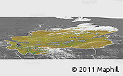 Satellite Panoramic Map of Taymyr Autonomous Okrug, desaturated