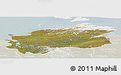 Satellite Panoramic Map of Taymyr Autonomous Okrug, lighten