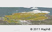 Satellite Panoramic Map of Taymyr Autonomous Okrug, semi-desaturated