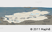 Shaded Relief Panoramic Map of Taymyr Autonomous Okrug, darken