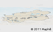 Shaded Relief Panoramic Map of Taymyr Autonomous Okrug, lighten