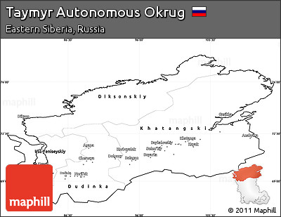 Blank Simple Map of Taymyr Autonomous Okrug, cropped outside