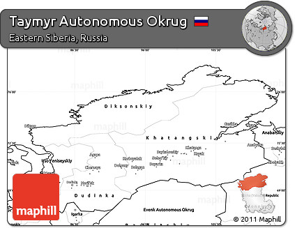 Blank Simple Map of Taymyr Autonomous Okrug
