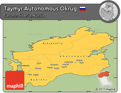 Savanna Style Simple Map of Taymyr Autonomous Okrug, cropped outside