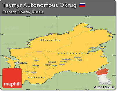 Savanna Style Simple Map of Taymyr Autonomous Okrug, cropped outside