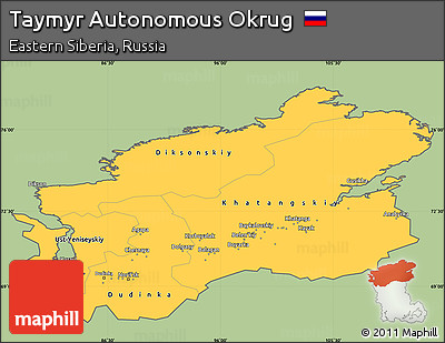 Savanna Style Simple Map of Taymyr Autonomous Okrug, cropped outside