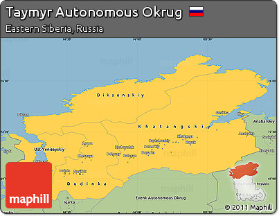 Savanna Style Simple Map of Taymyr Autonomous Okrug