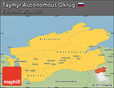 Savanna Style Simple Map of Taymyr Autonomous Okrug