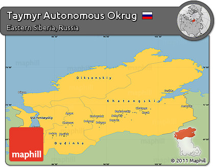 Savanna Style Simple Map of Taymyr Autonomous Okrug, single color outside