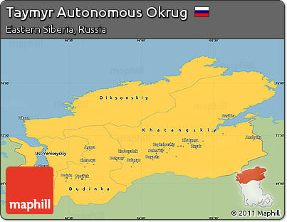 Savanna Style Simple Map of Taymyr Autonomous Okrug, single color outside