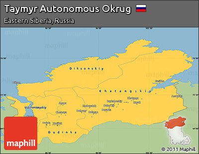Savanna Style Simple Map of Taymyr Autonomous Okrug, single color outside