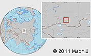 Gray Location Map of Kyzyl