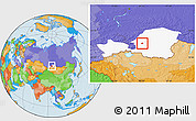 Political Location Map of Kyzyl, highlighted parent region