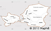 Classic Style Simple Map of Tuva Republic, cropped outside