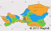 Political Simple Map of Tuva Republic, cropped outside