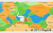 Political Simple Map of Tuva Republic, political shades outside