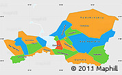 Political Simple Map of Tuva Republic, single color outside
