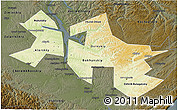 Physical 3D Map of Ust-Orda Buryat Autonomous Okrug, darken