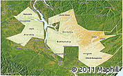 Physical 3D Map of Ust-Orda Buryat Autonomous Okrug, satellite outside