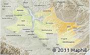 Physical 3D Map of Ust-Orda Buryat Autonomous Okrug, semi-desaturated
