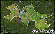 Satellite 3D Map of Ust-Orda Buryat Autonomous Okrug, darken