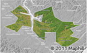 Satellite 3D Map of Ust-Orda Buryat Autonomous Okrug, lighten, desaturated