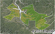 Satellite 3D Map of Ust-Orda Buryat Autonomous Okrug, semi-desaturated