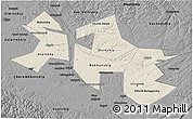 Shaded Relief 3D Map of Ust-Orda Buryat Autonomous Okrug, darken, desaturated