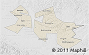 Shaded Relief 3D Map of Ust-Orda Buryat Autonomous Okrug, lighten, desaturated