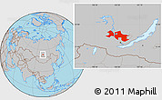 Gray Location Map of Ust-Orda Buryat Autonomous Okrug