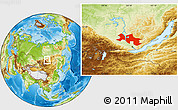 Physical Location Map of Ust-Orda Buryat Autonomous Okrug