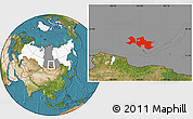 Satellite Location Map of Ust-Orda Buryat Autonomous Okrug, highlighted country, highlighted parent region