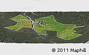 Satellite Panoramic Map of Ust-Orda Buryat Autonomous Okrug, darken, semi-desaturated