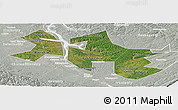 Satellite Panoramic Map of Ust-Orda Buryat Autonomous Okrug, lighten, semi-desaturated