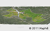 Satellite Panoramic Map of Ust-Orda Buryat Autonomous Okrug, semi-desaturated
