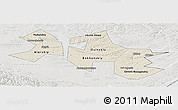 Shaded Relief Panoramic Map of Ust-Orda Buryat Autonomous Okrug, lighten, semi-desaturated