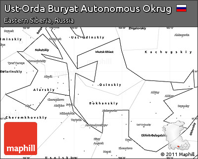 Blank Simple Map of Ust-Orda Buryat Autonomous Okrug