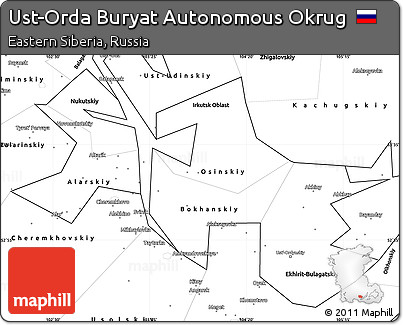 Blank Simple Map of Ust-Orda Buryat Autonomous Okrug