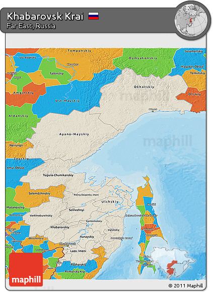 Editable map Khabarovsk Russia