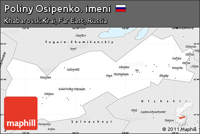 Silver Style Simple Map of Poliny Osipenko. Imeni