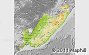 Physical Map of Primorsky Krai, desaturated