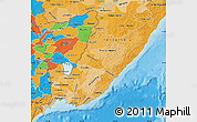 Political Shades Map of Primorsky Krai