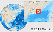Shaded Relief Location Map of Olginsky
