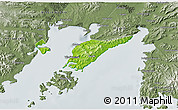 Physical 3D Map of Vladivostok, semi-desaturated