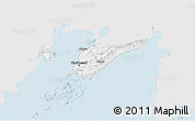 Silver Style 3D Map of Vladivostok, single color outside