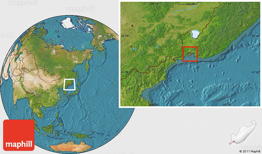 Satellite Location Map of Vladivostok