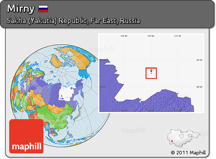 Political Location Map of Mirny, highlighted parent region