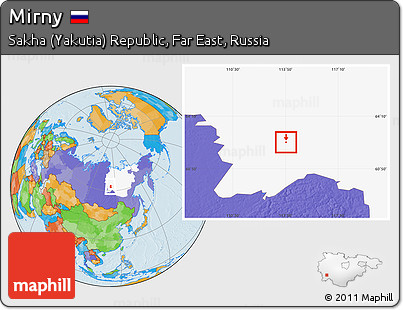 Political Location Map of Mirny, highlighted parent region