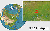 Satellite Location Map of Mirny